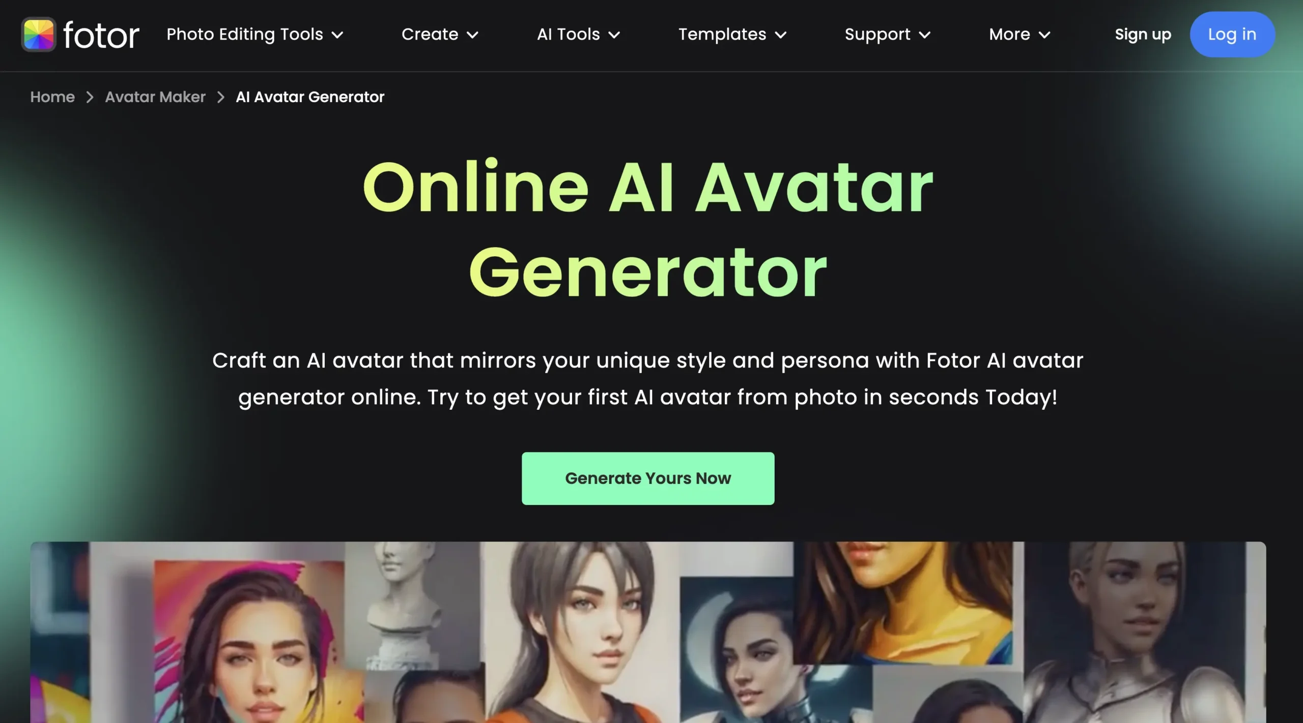 Fotor AI online Avatar Generator