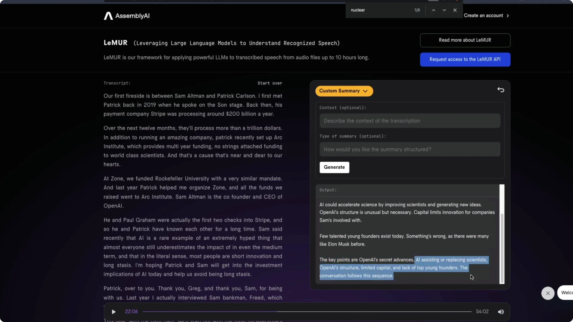 How LeMUR Enables Chat with Audio Speech via AssemblyAI? screenshot 8