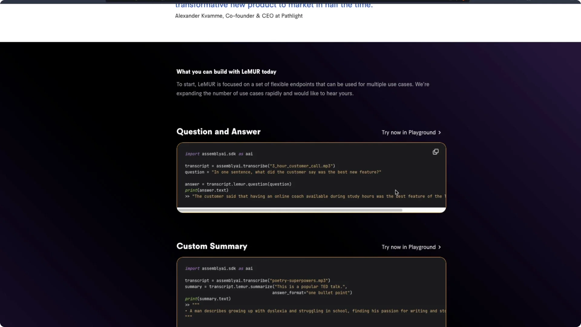 How LeMUR Enables Chat with Audio Speech via AssemblyAI? screenshot 9