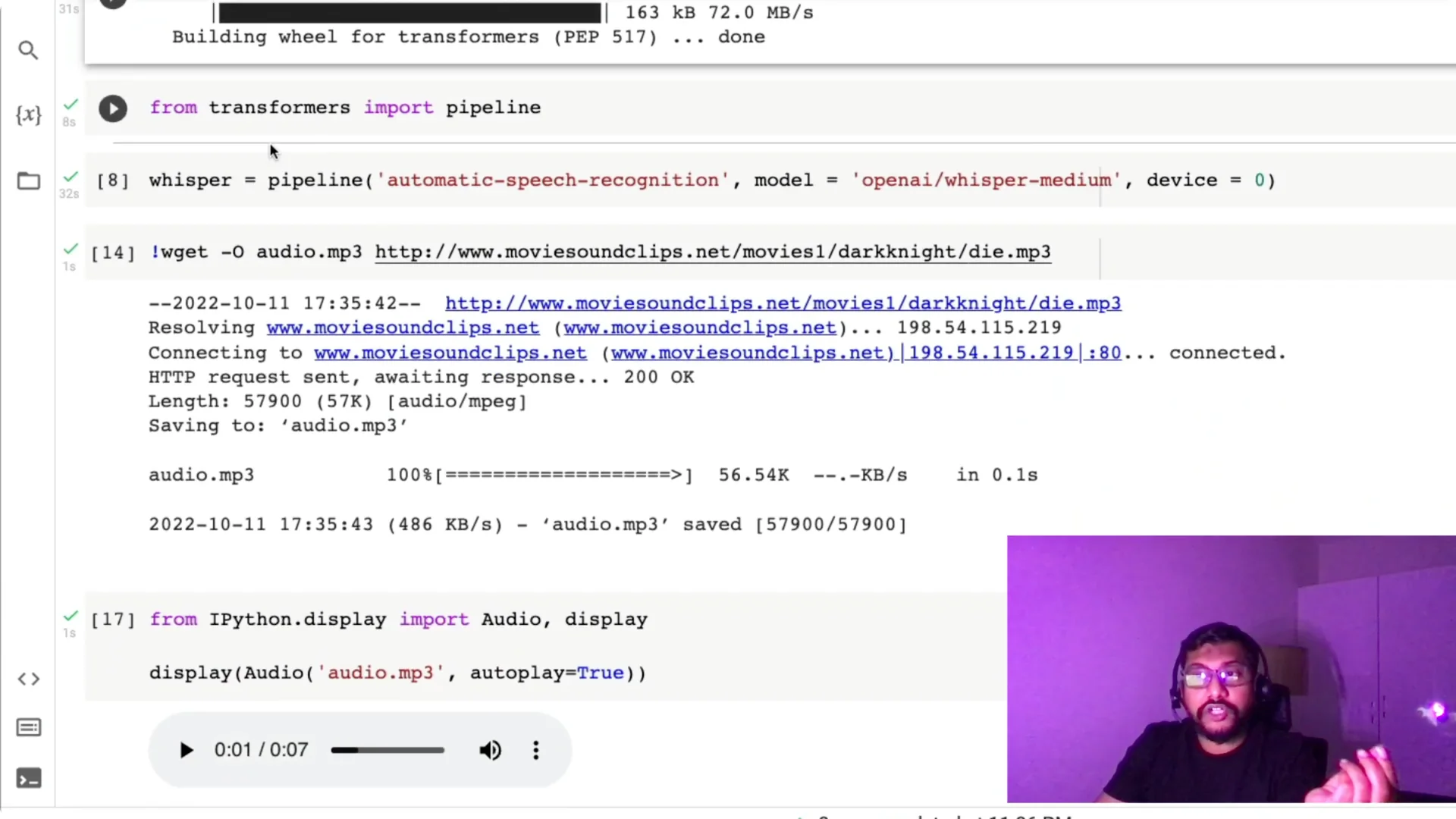 How to Convert Audio to Text with OpenAI Whisper in Python screenshot 3