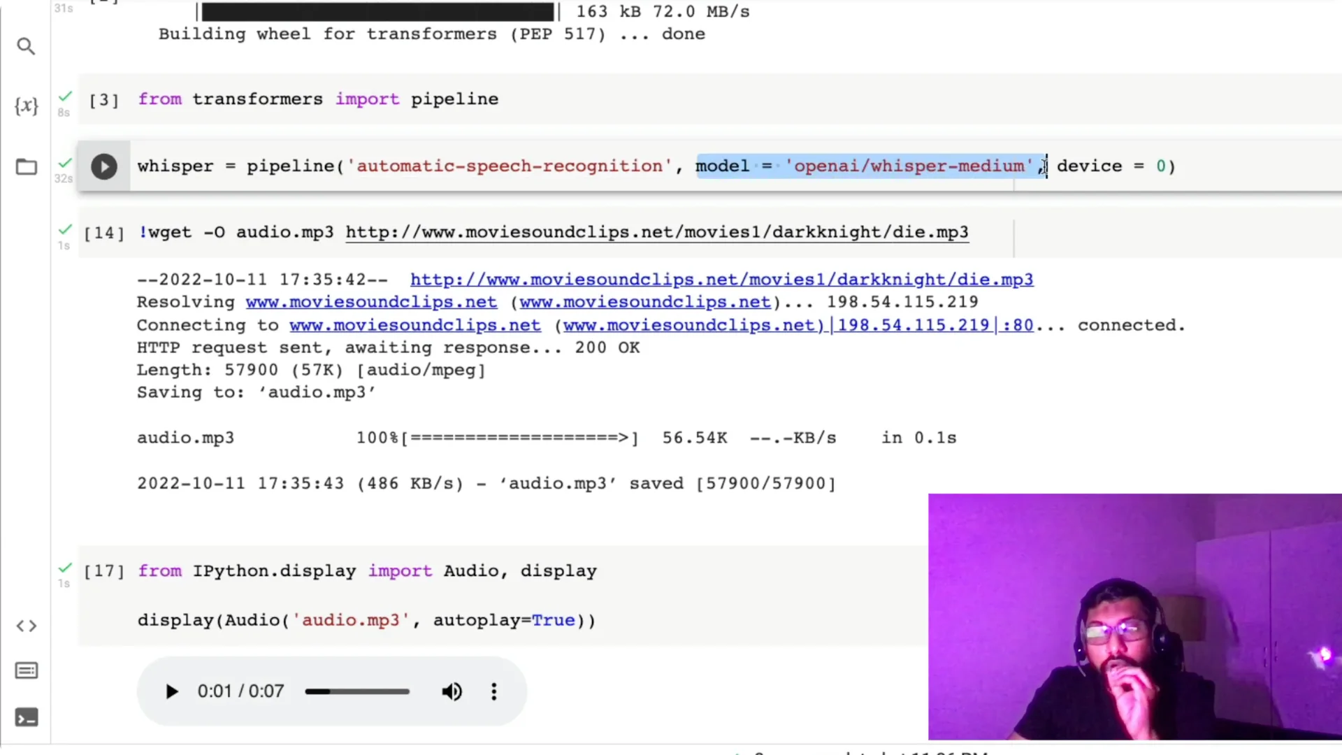 How to Convert Audio to Text with OpenAI Whisper in Python screenshot 4