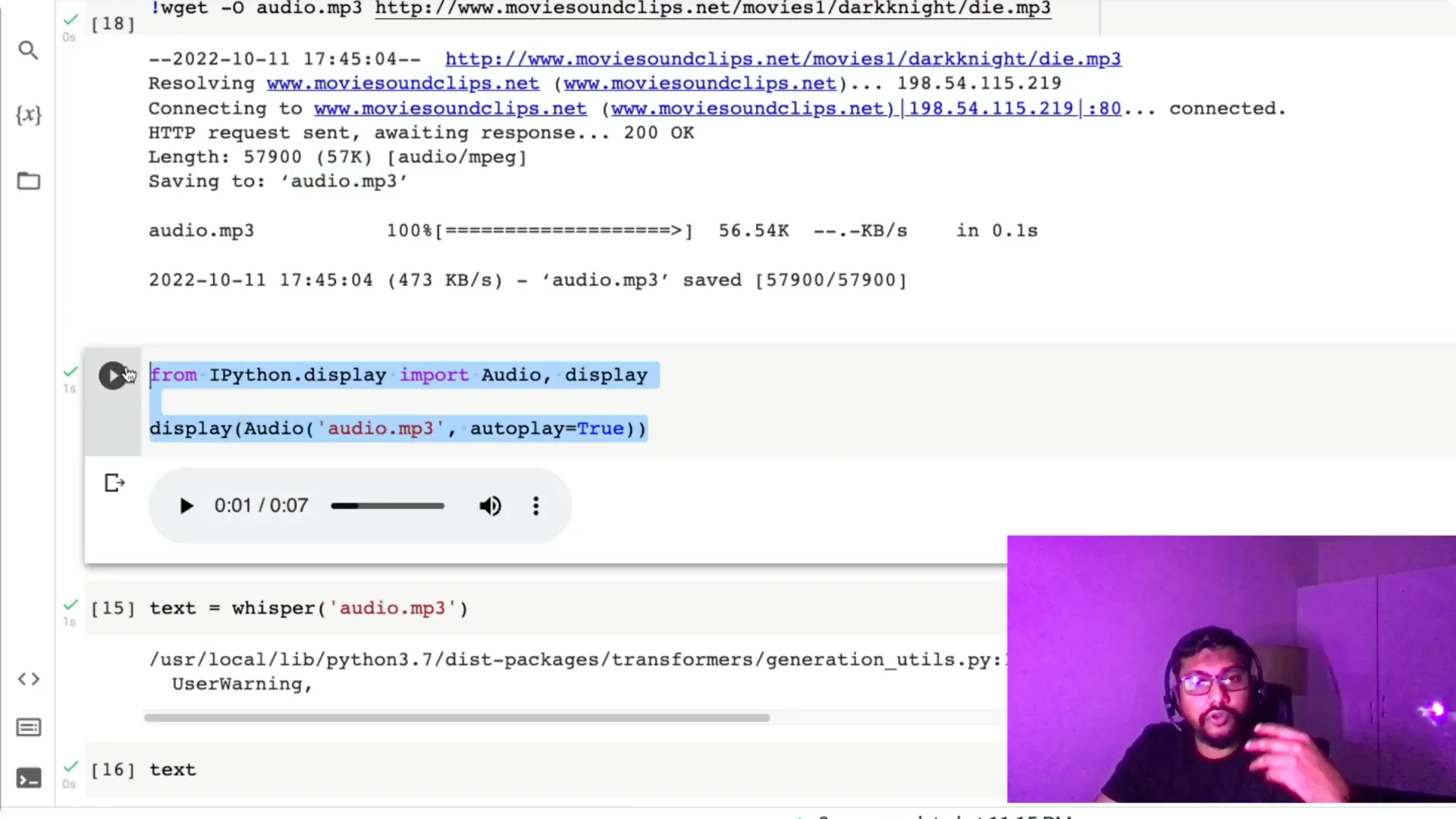 How to Convert Audio to Text with OpenAI Whisper in Python screenshot 6