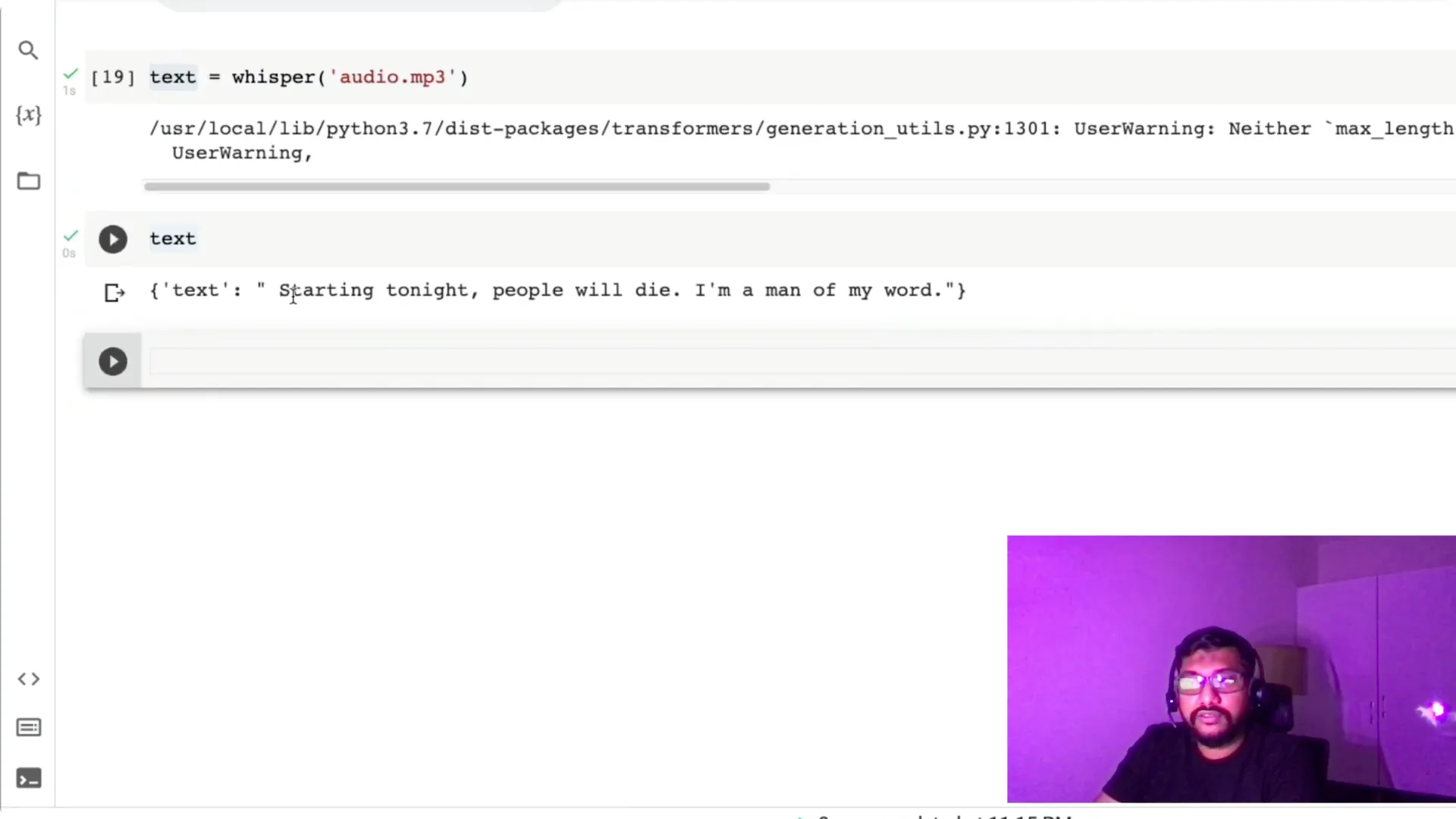 How to Convert Audio to Text with OpenAI Whisper in Python screenshot 7