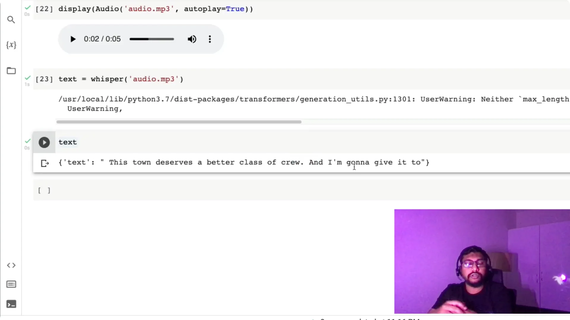 How to Convert Audio to Text with OpenAI Whisper in Python screenshot 8