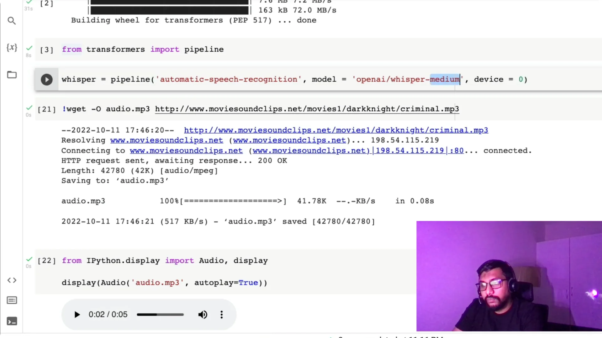 How to Convert Audio to Text with OpenAI Whisper in Python screenshot 9