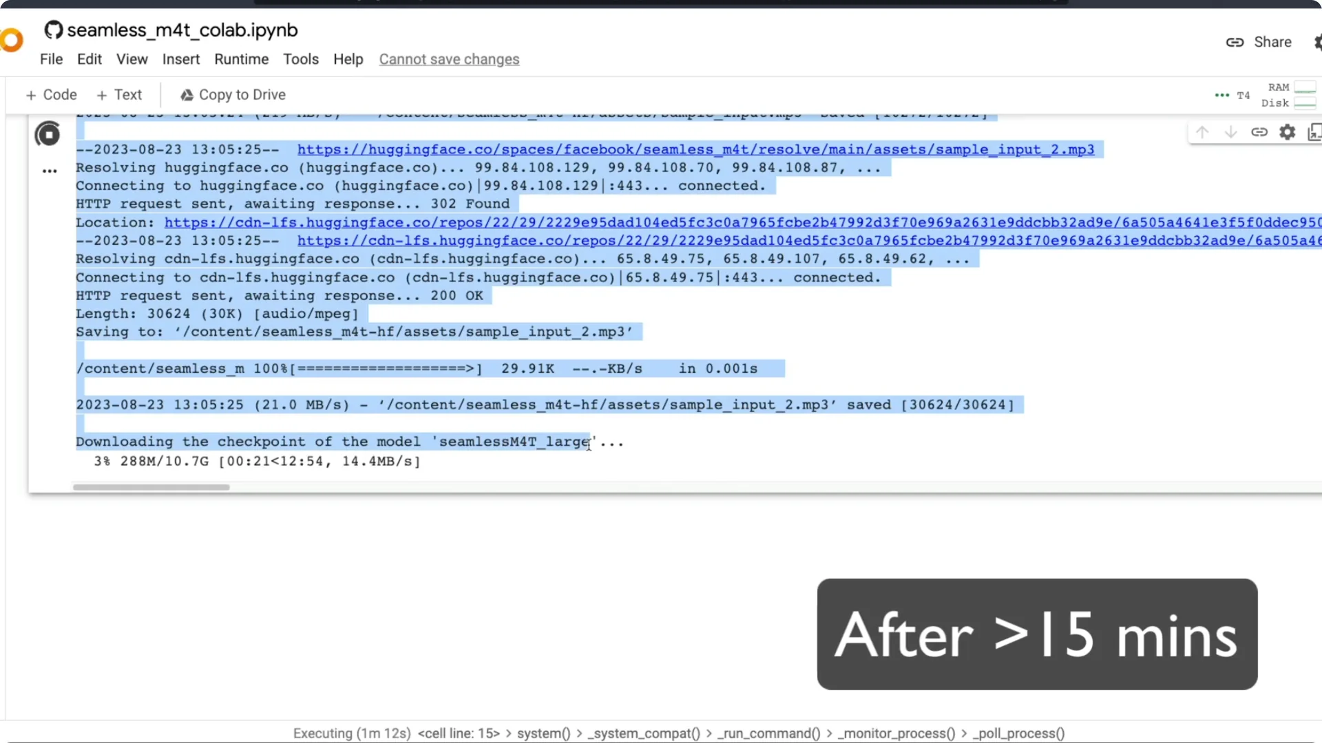 Running Universal Speech Translator on Colab with SeamlessM4T UI screenshot 4